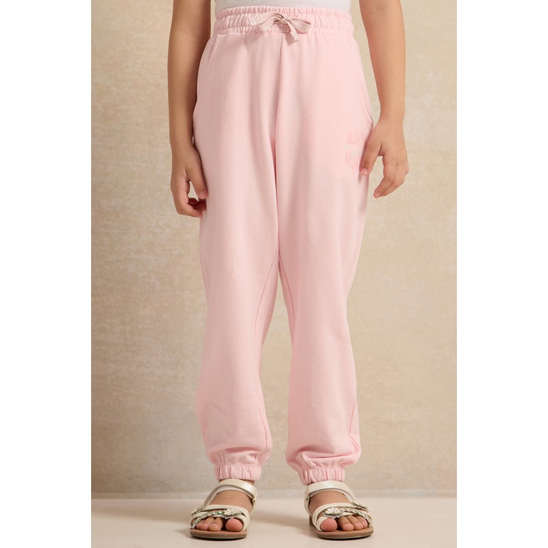 Girls Pink Solid Track Pants|2-3 Years|3-4 Years|4-5 Years|5-6 Years|6-7 Years|7-8 Years