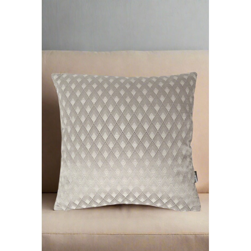 Grey Geometric Cushion