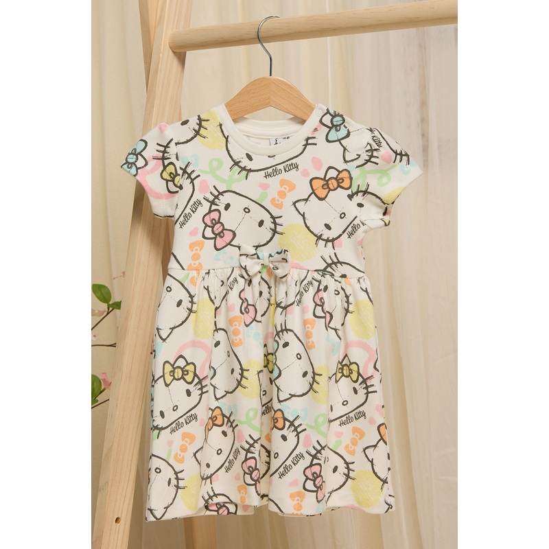 Infant Girls White Hello Kitty Print Dress