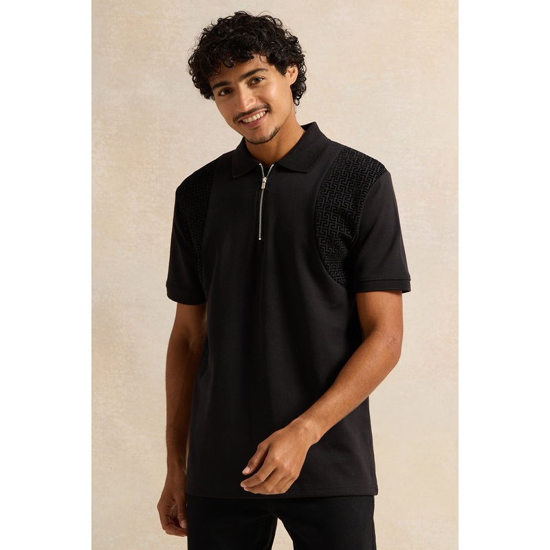 Men Black Solid Polo Shirt|Small|Medium|Large|X-Large|XX-Large