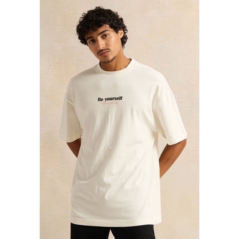 Men White Print T-Shirt|Small|Medium|Large|X-Large|XX-Large