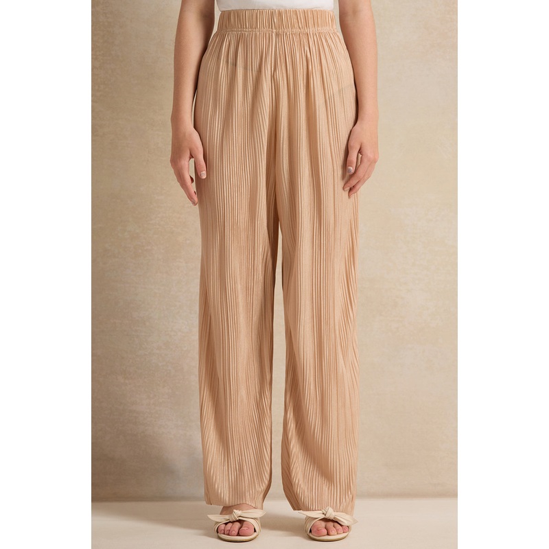 Senior Girls Beige Pleated Culottes