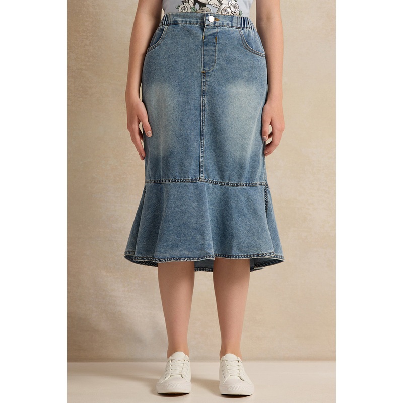 Senior Girls Blue Denim Skirt|8-9 Yrs (S)|9-10 Yrs (M)|11-12 Yrs (L)|13-14 Yrs (XL)|15-16 Yrs (XL)