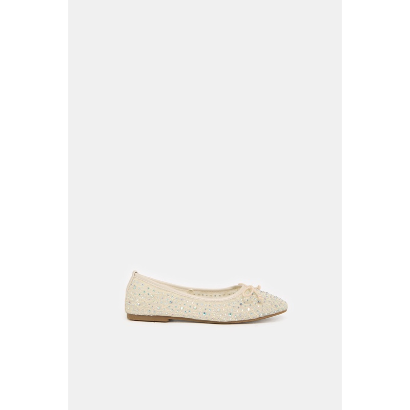 Senior Girls Cream Rhinestones Ballerina