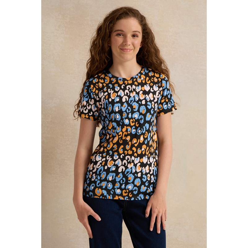 Senior Girls Multicolour Printed T-Shirt