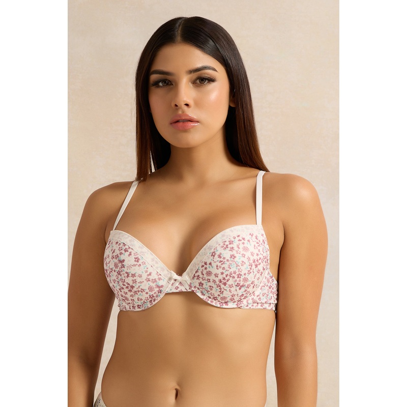 Women Assorted Printed Push Up Bra (Pack of 3)
