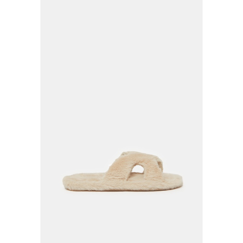 Women Beige H Upper Slipper|Small|Medium|Large