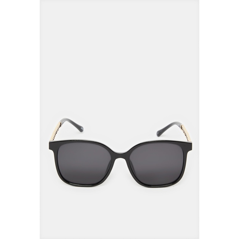 Women Black Wayfarer Embellished Sunglasses