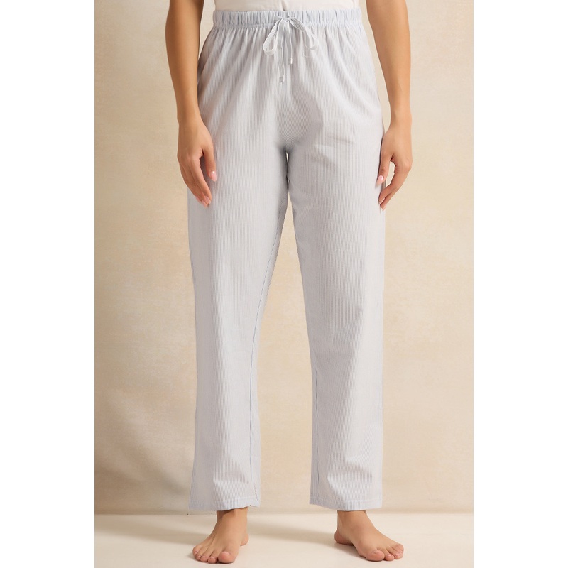 Women Blue Solid Pyjama Bottom