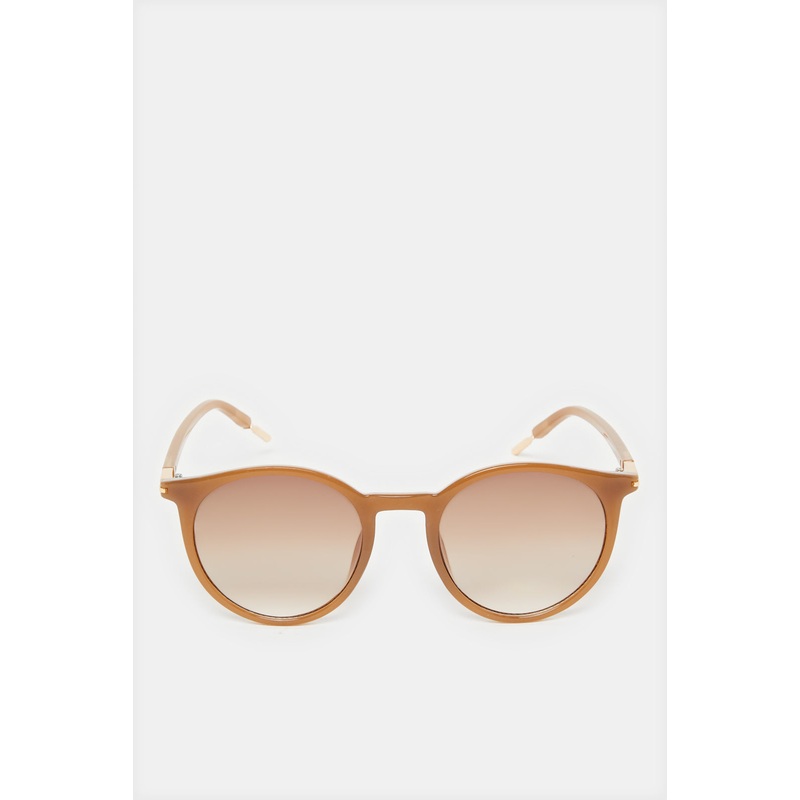 Women Brown Round Sunglasses