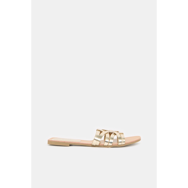 Women Gold Strappy Mule|EU36|EU37|EU38|EU39|EU40|EU41