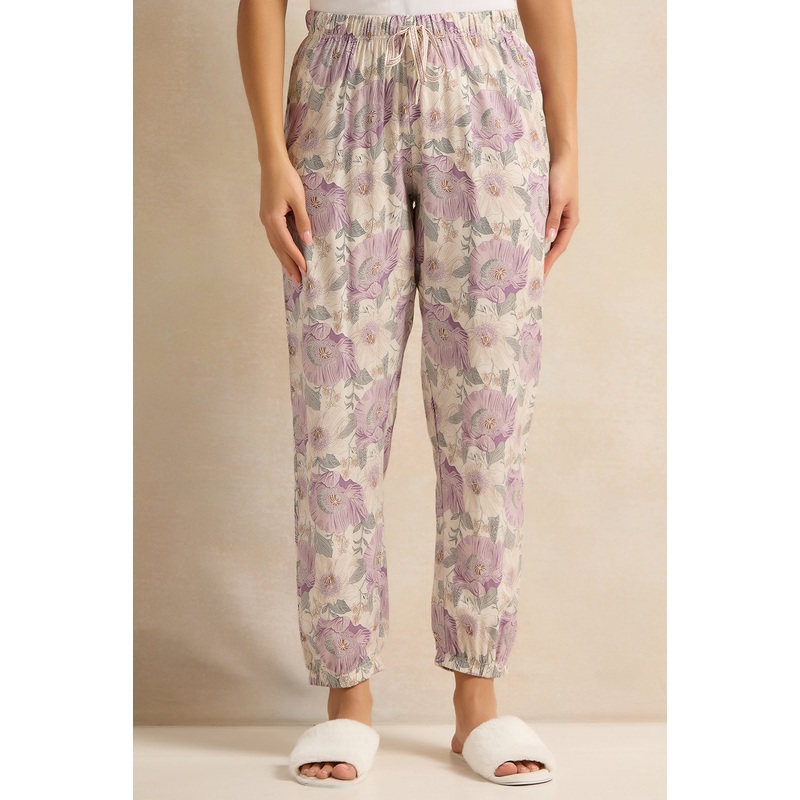 Women Lilac Print Pyjama Bottom