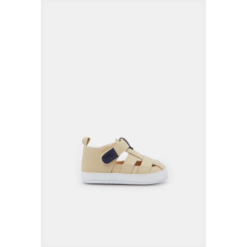 Baby Taupe Velcro Pram Shoes|0-6 Months|6-12 Months|12-18 Months