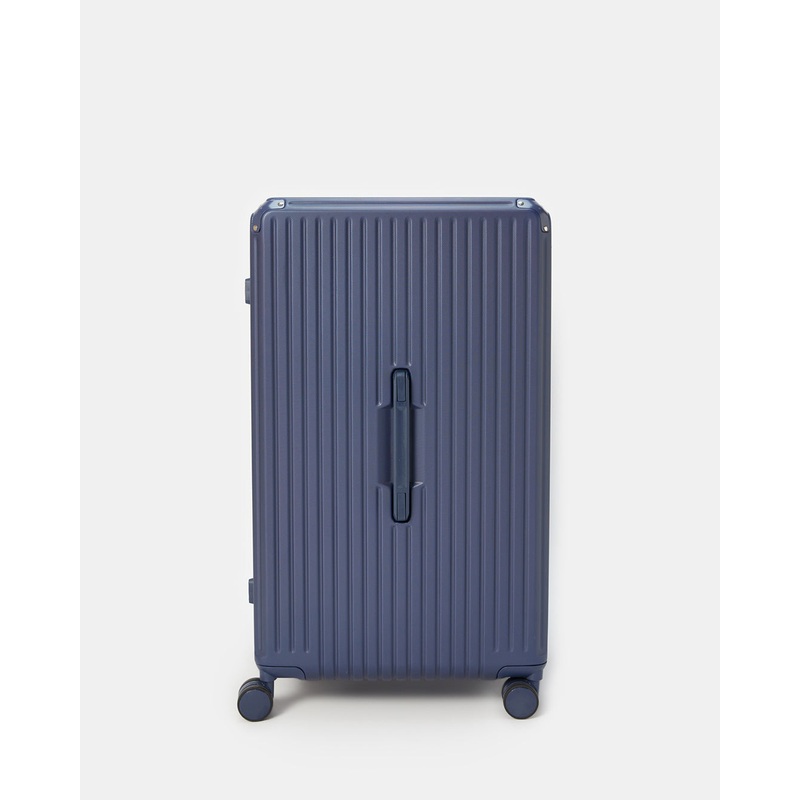 Blue Hard Textured Trolley Luggage (24 Inch)