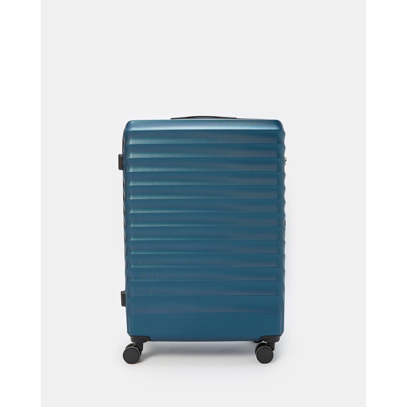 Blue Textured Trolley Luggage 28 Inch