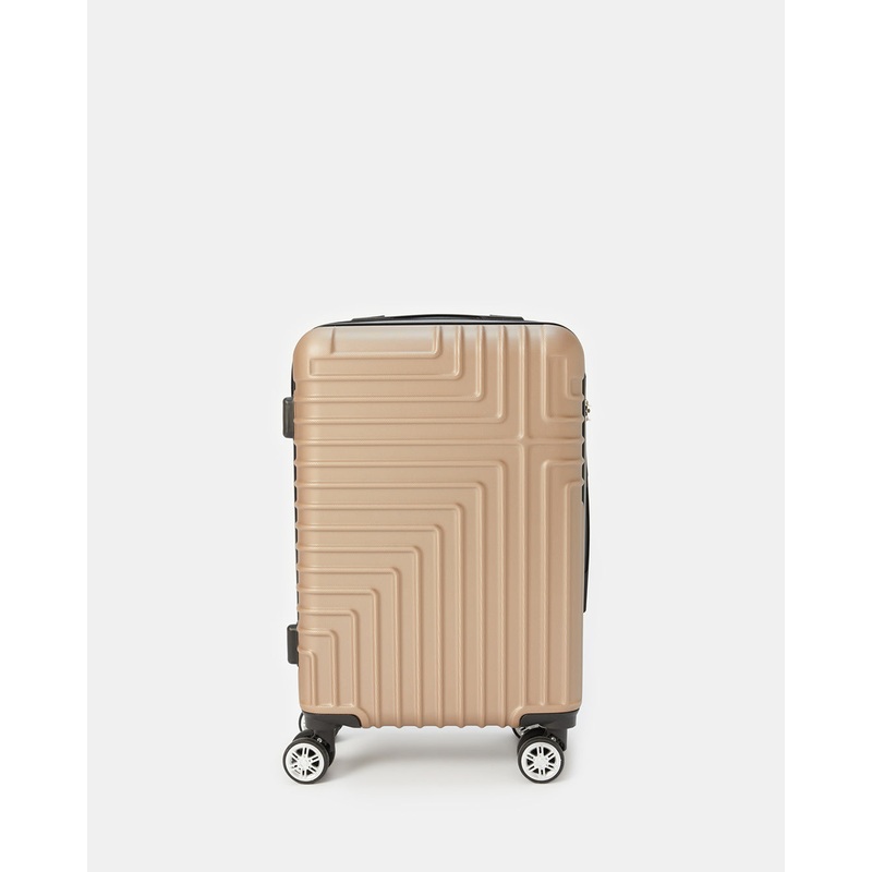 Gold Textured Trolley Luggage (20 Inch)