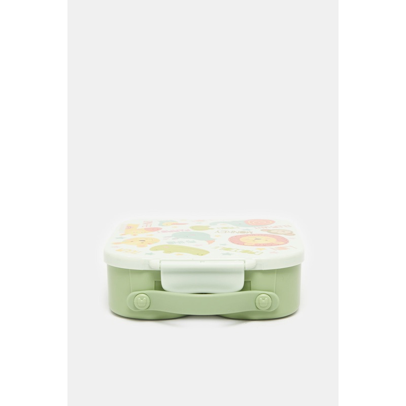 Green Lion Print Bento Lunch Box