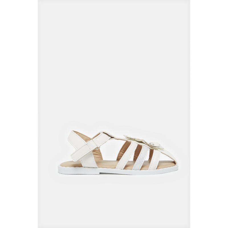 Infant Girls White Flower Fisherman Sandal