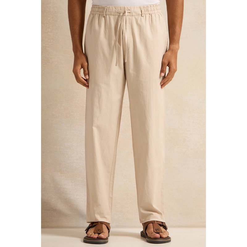 Men Beige Casual Trousers|30 Waist|32 Waist|34 Waist|36 Waist|38 Waist