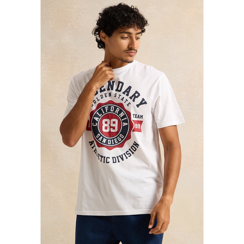 Men White Graphic T-Shirt|Small|Medium|Large|X-Large|XX-Large