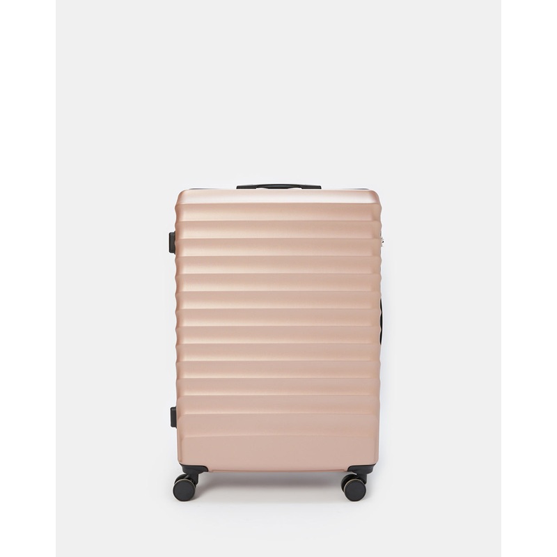 Rose Gold Textured Trolley Luggage 24 Inch