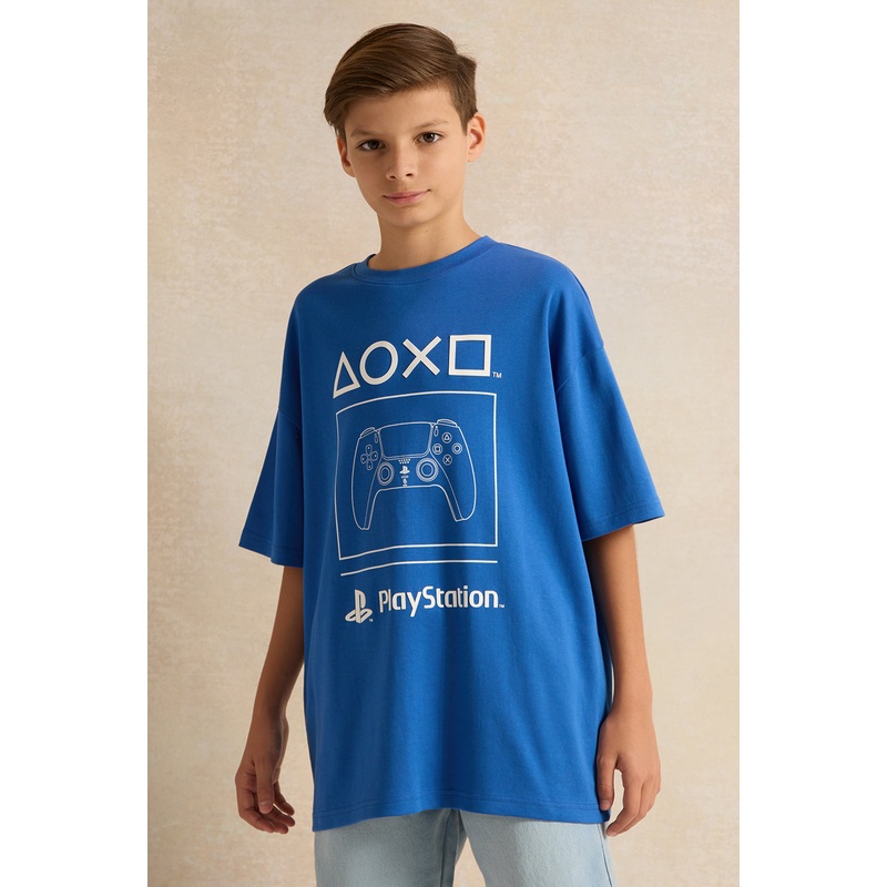 Senior Boys Blue Playstation Oversize T-shirt