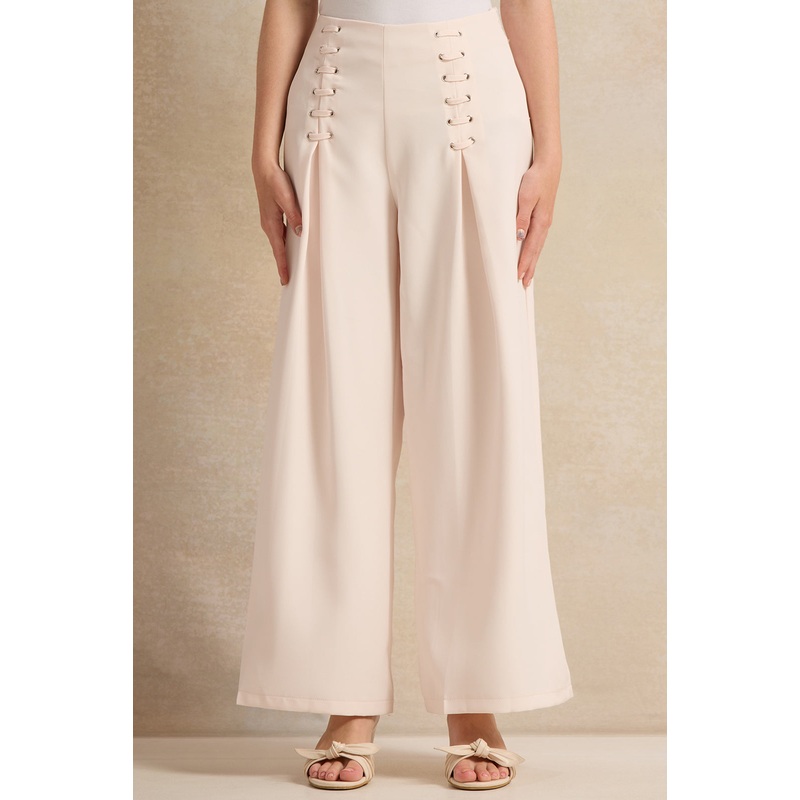 Senior Girls Pink Crisscross Wideleg Pants