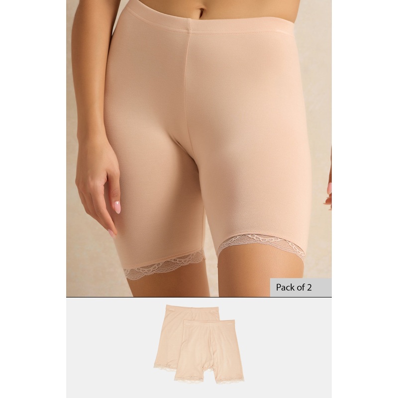 Women Beige Comfort Short Set (2 Piece)