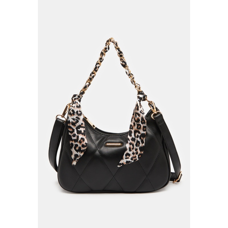 Women Black Quilted Bag