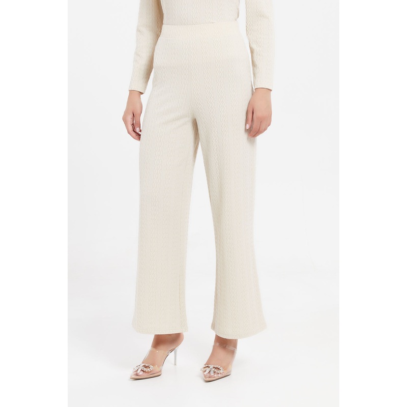 Women Ecru Wide Leg Trousers|UK8|UK10|UK12|UK14|UK16|UK18