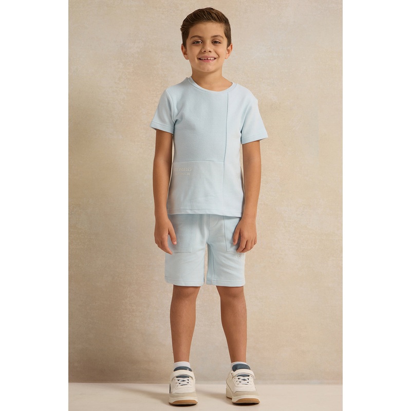 Boys Blue Cut And Sew Casual Set (2 Piece)