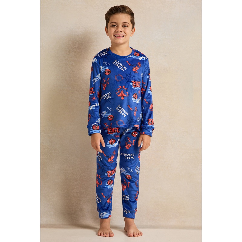 Boys Blue Printed Pyjama Set (2 Piece)