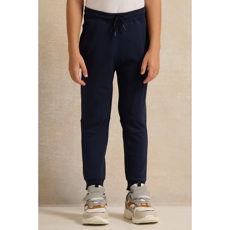 Boys Navy Cut And Sew Track Pants