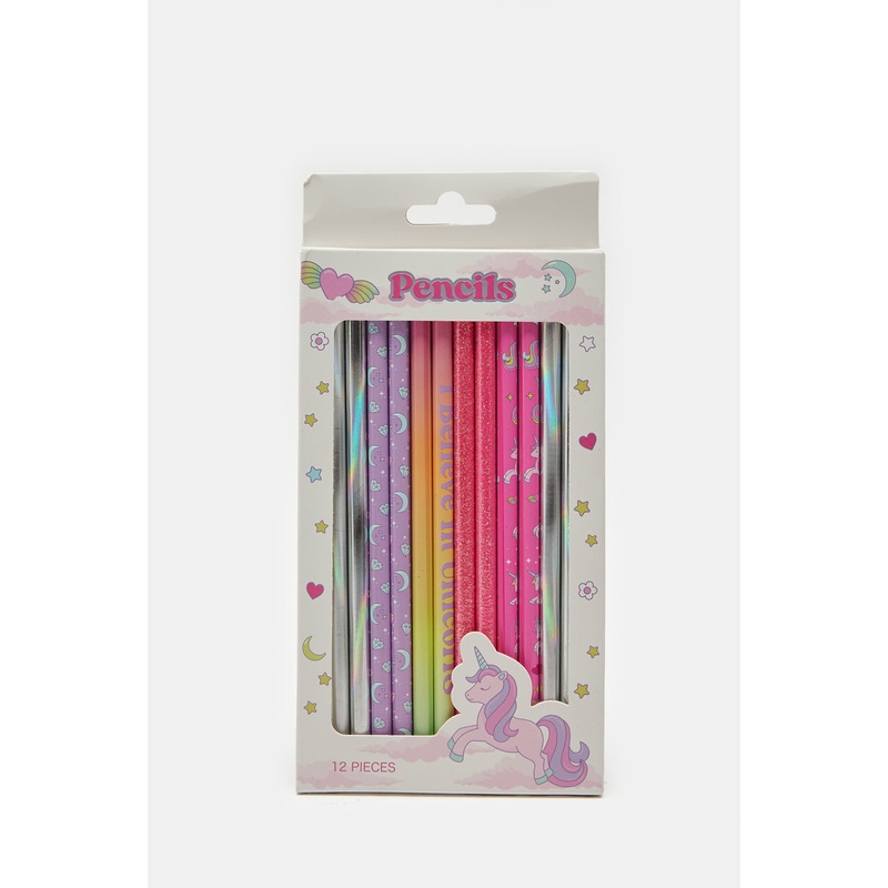 Girls Assorted Pencils Hb Set (12 Piece)
