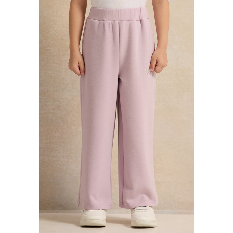 Girls Lilac Placement Print Track Pants