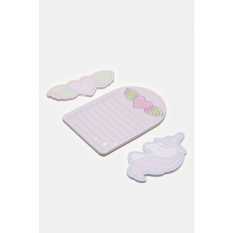 Girls Pink Notepad & Sticky Notes Set (3 Piece)