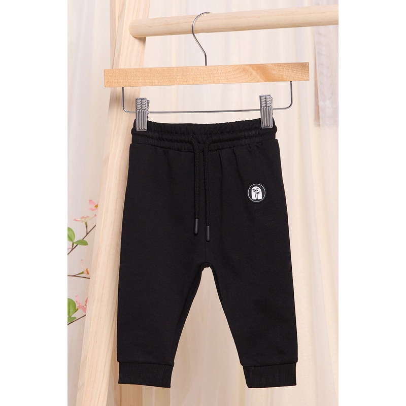 Infant Boy Black Print Active Pants