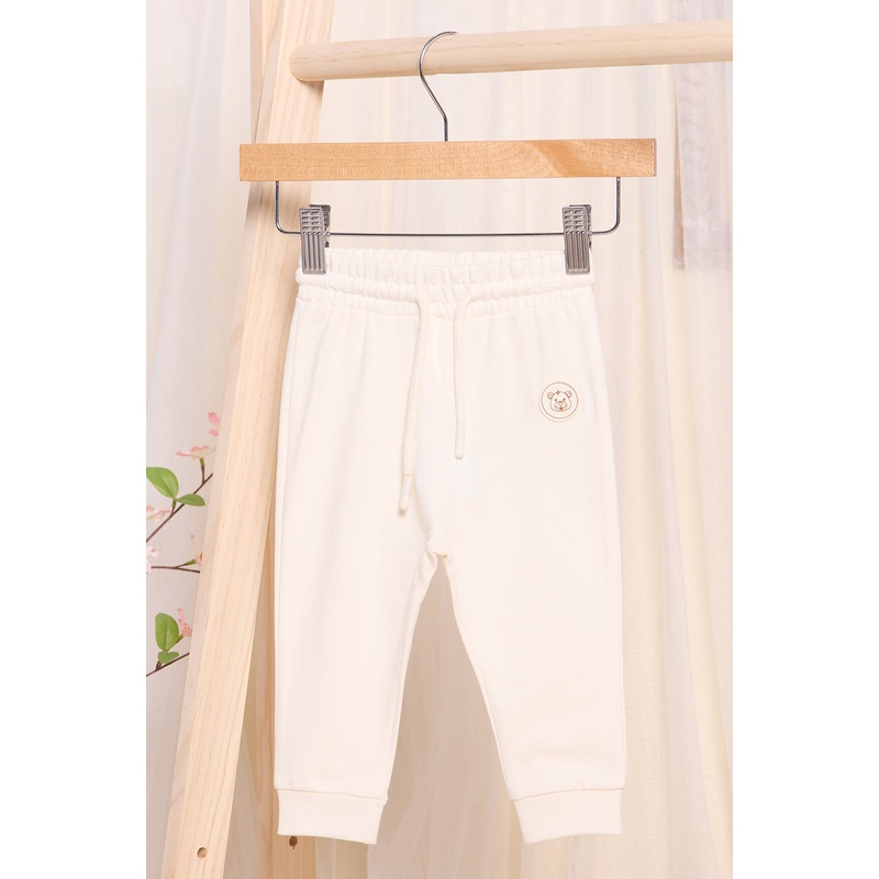 Infant Boys Printed Cream Active Pants