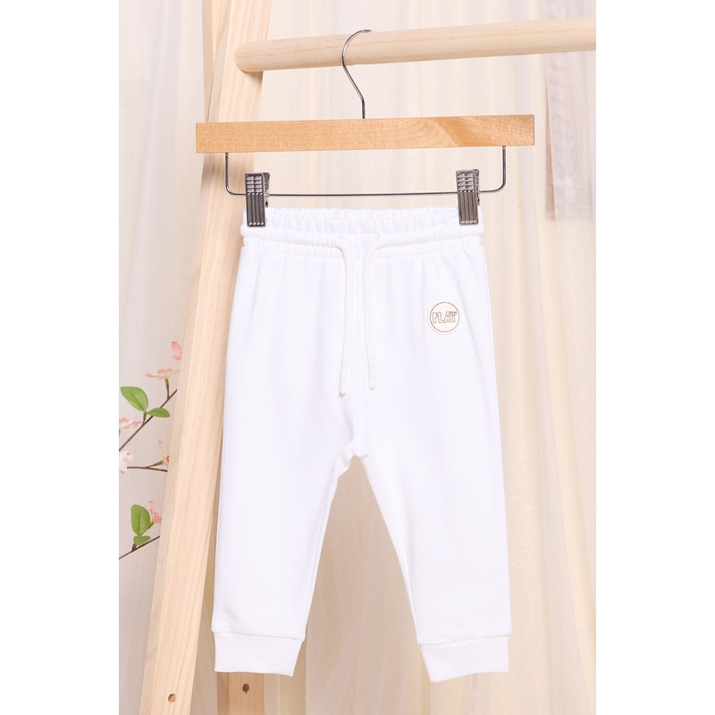 Infant Boys White Printed Active Pants