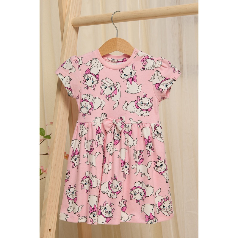 Infant Girls Pink Marie Cat Printed Dress
