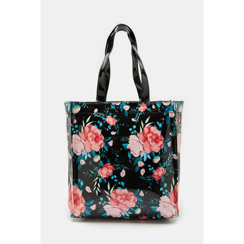 Women Black Printed Shopper Bag