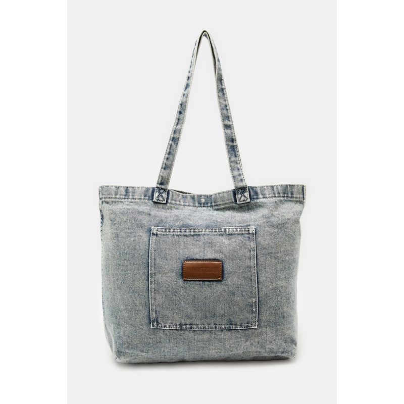 Women Blue Denim Shopper Bag|Default Title