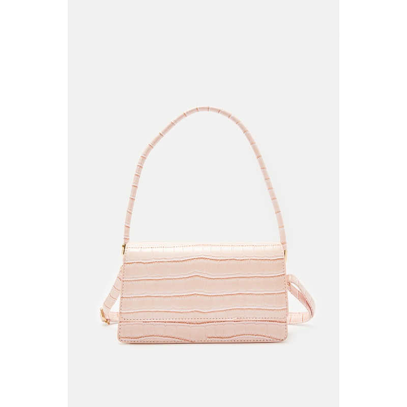 Women Cream Textured Messenger Bag