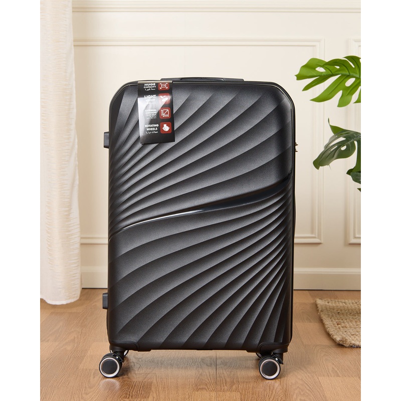 Black Textured Trolley Luggage Trolley (28 Inch)