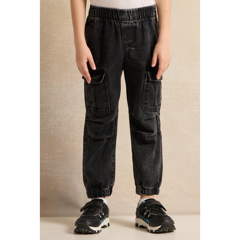 Boys Black Denim Joggers|2-3 Years|3-4 Years|4-5 Years|5-6 Years|6-7 Years|7-8 Years