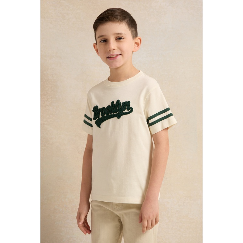 Boys Cream Brooklyn T-Shirt|2-3 Years|3-4 Years|4-5 Years|5-6 Years|6-7 Years|7-8 Years