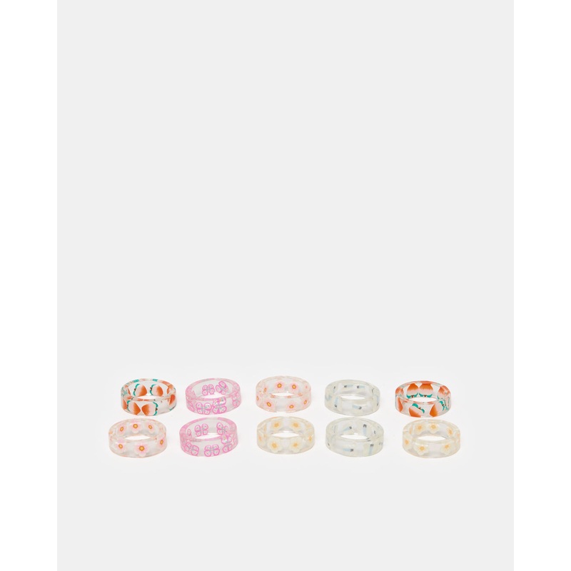 Girls Assorted Embellished Ring Set (Pack of 10)