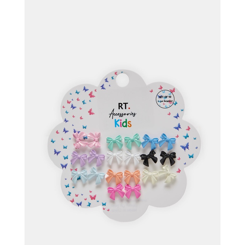 Girls Assorted Embellished Studs (10 Pairs)