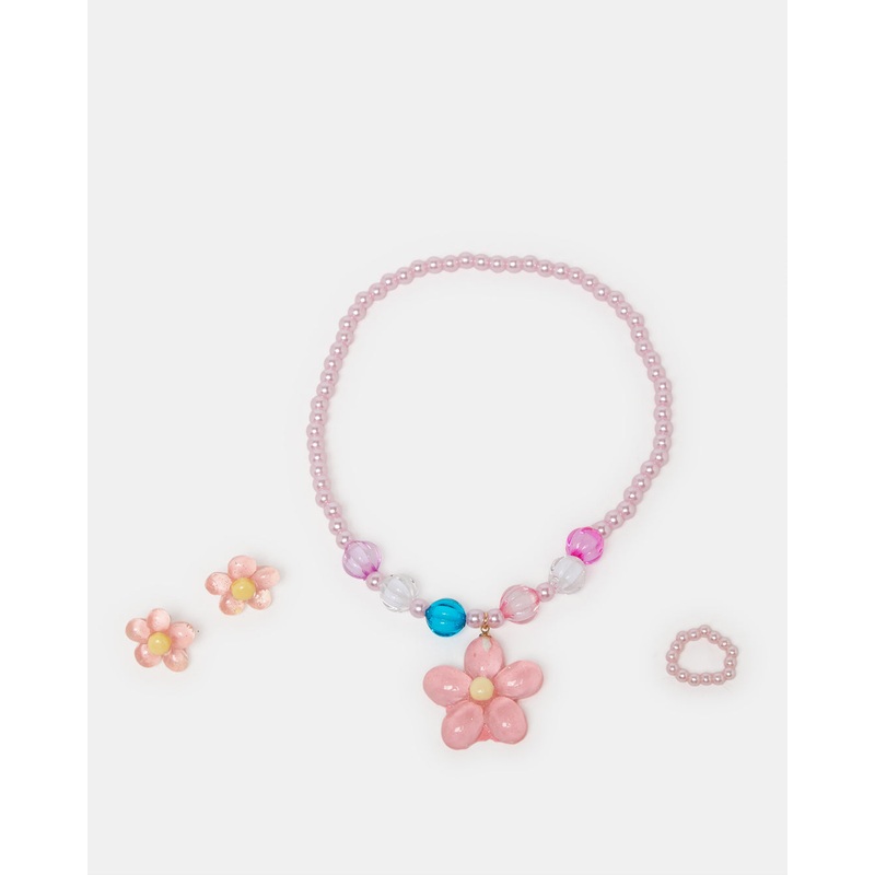 Girls Purple Floral Embellished Set (4 Piece)