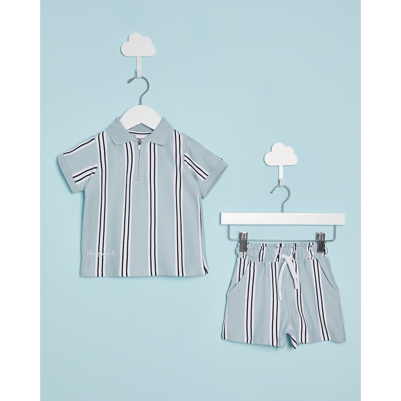 Infant Boys Blue Striped Co Ord Set (2 Piece)